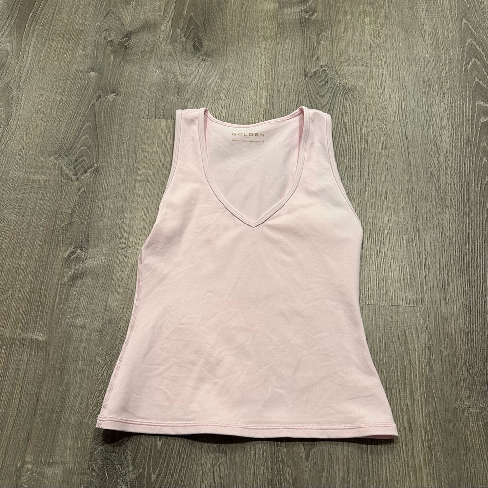 Aritzia light pink golden tank top workout activewear size small